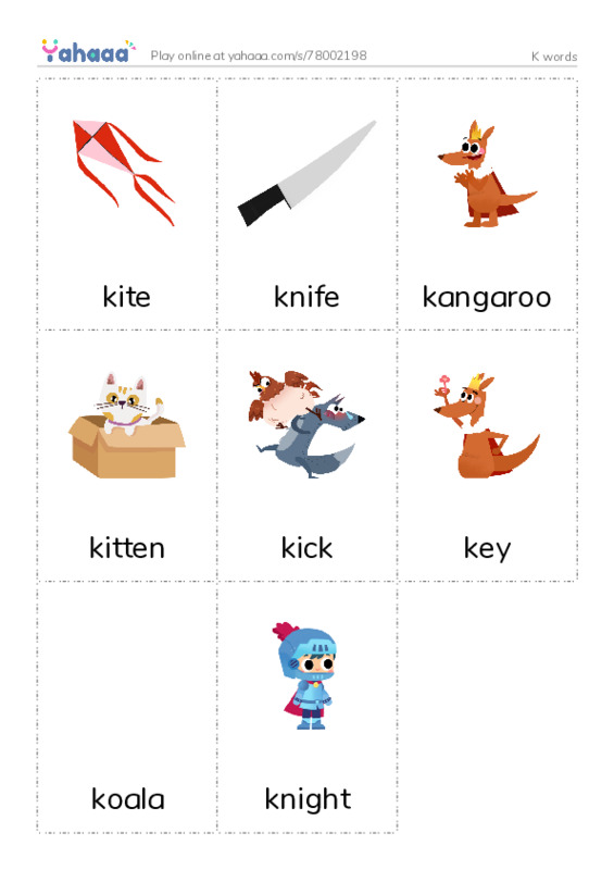 K words PDF flaschards with images