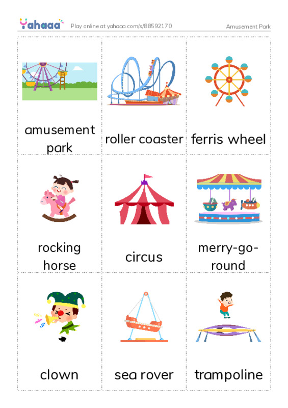 Amusement Park PDF flaschards with images