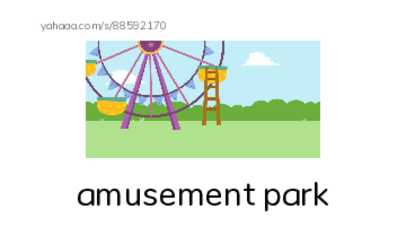 Amusement Park PDF index cards with images