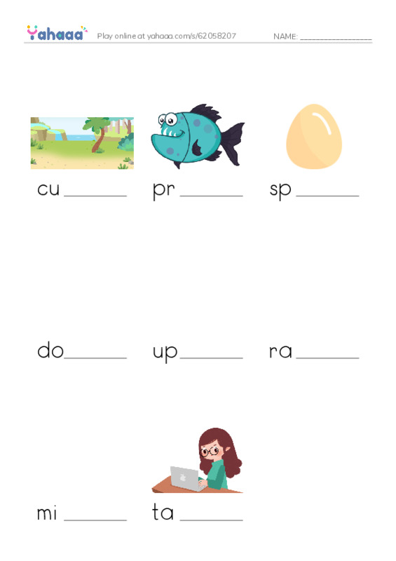 RAZ Vocabulary K: Leap A Salmons Story PDF worksheet to fill in words gaps