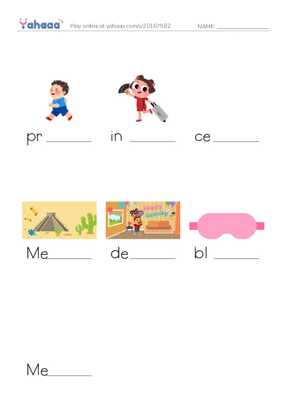 RAZ Vocabulary K: Marias Family Celebration PDF worksheet to fill in words gaps