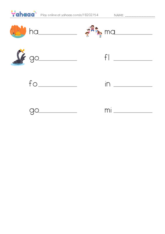 RAZ Vocabulary K: Migrating Geese PDF worksheet writing row
