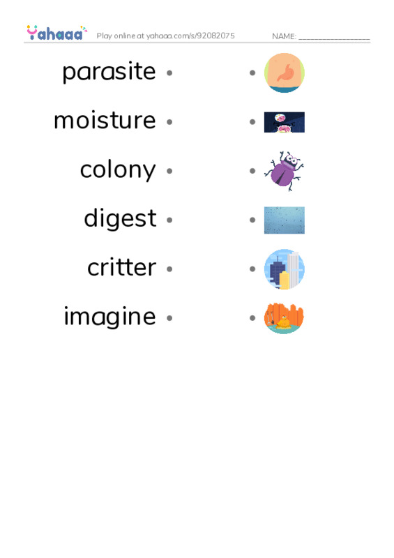 RAZ Vocabulary K: Strange Plants PDF link match words worksheet