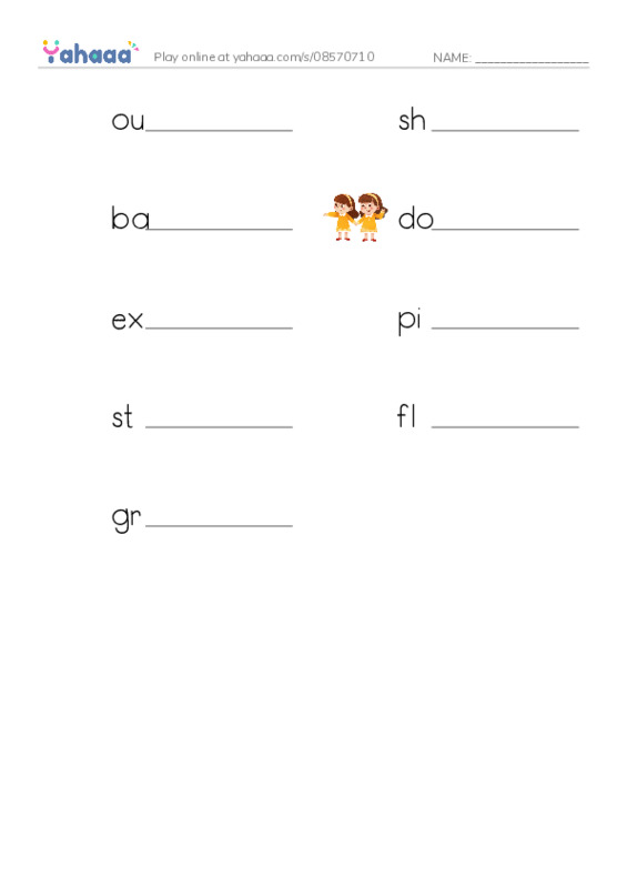 RAZ Vocabulary O: Scottys Spring Training PDF worksheet writing row