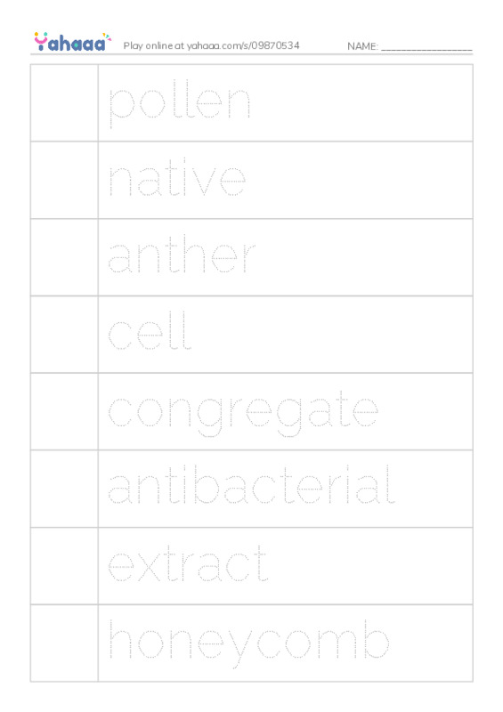 RAZ Vocabulary O: The Beekeeper PDF one column image words