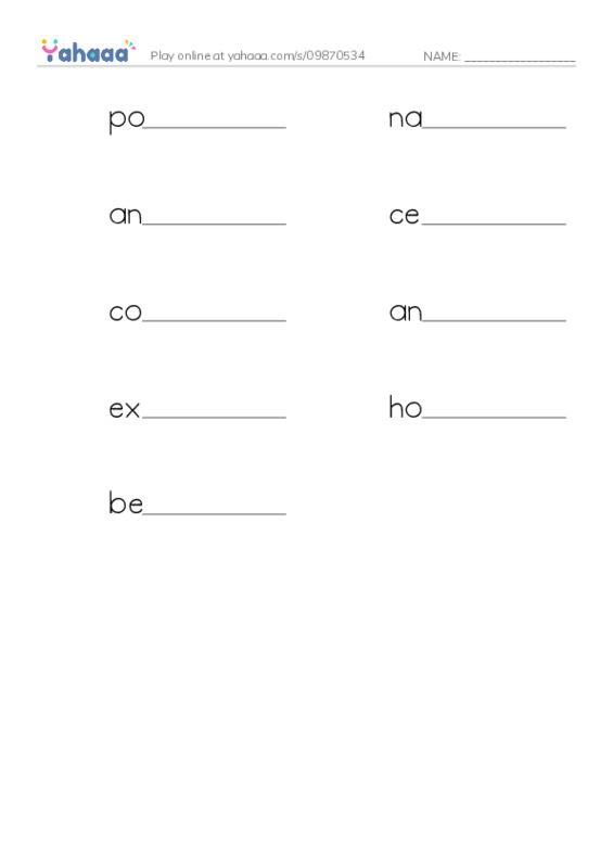 RAZ Vocabulary O: The Beekeeper PDF worksheet writing row