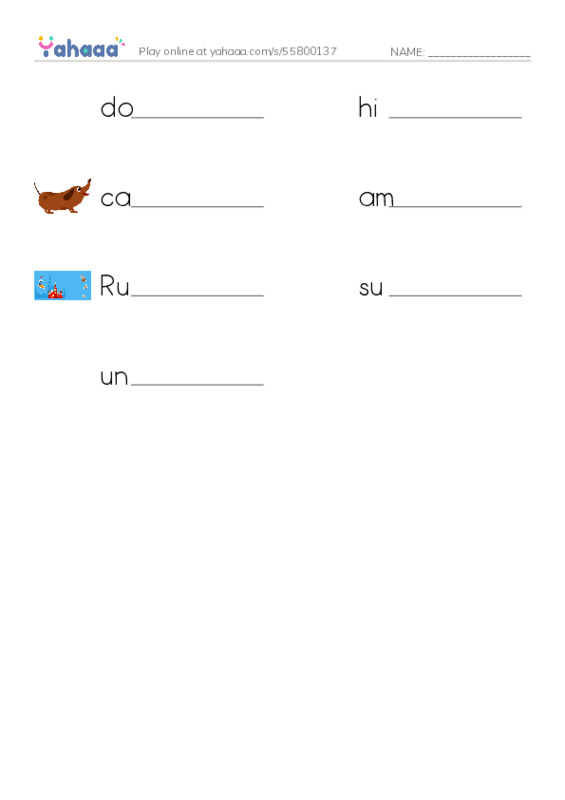 RAZ Vocabulary O: Troika Canine Superhero PDF worksheet writing row