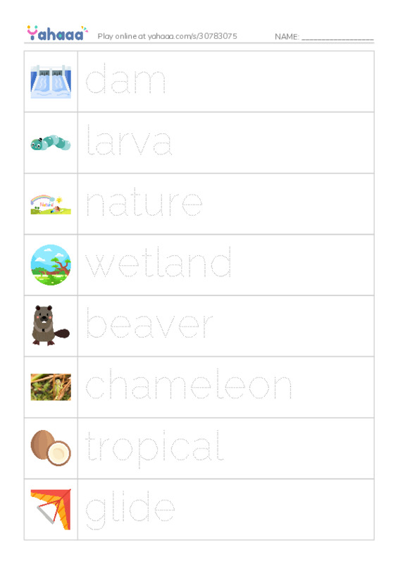 RAZ Vocabulary O: Wonders of Nature1 PDF one column image words
