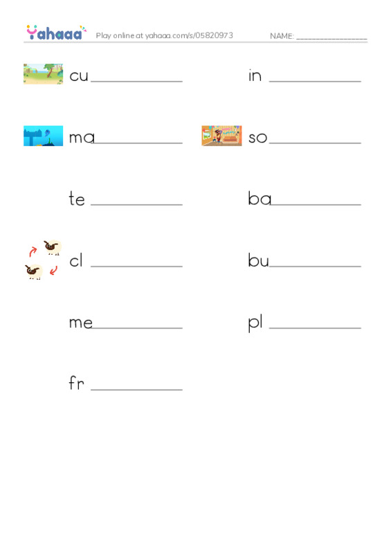 RAZ Vocabulary O: You're a Jellyfish PDF worksheet writing row