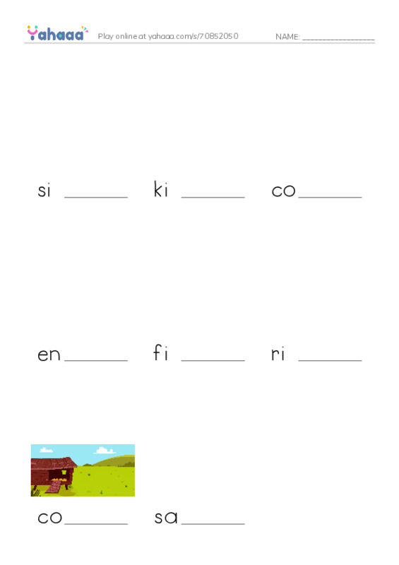RAZ Vocabulary Q: Emily PDF worksheet to fill in words gaps