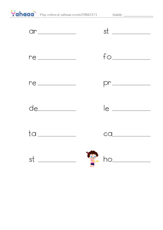 RAZ Vocabulary Z: A Selection From Robinson Crusoe PDF worksheet writing row