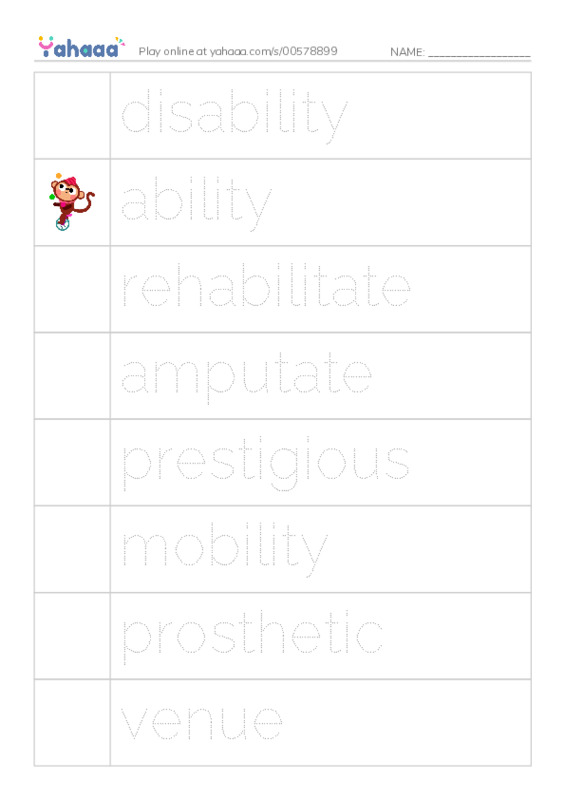RAZ Vocabulary Z: Adaptive Athletes PDF one column image words