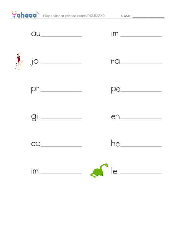RAZ Vocabulary Z: Ella Fitzgerald PDF worksheet writing row