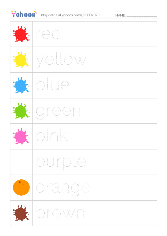 Colors PDF one column image words