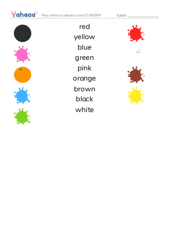 Colors PDF three columns match words