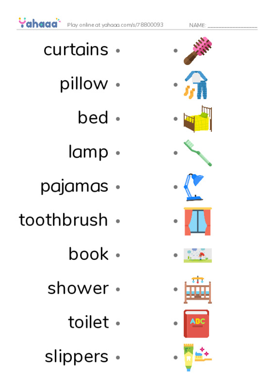 Daily life PDF link match words worksheet