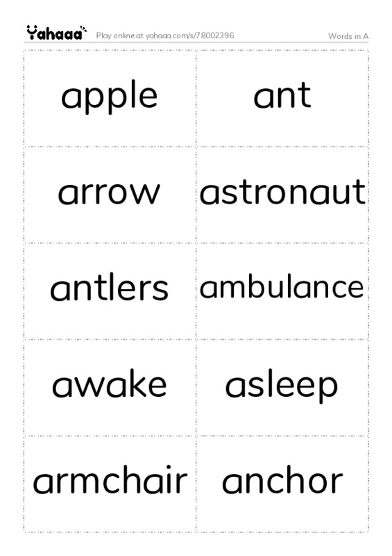 Words in A PDF two columns flashcards