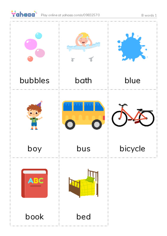 B words 1 PDF flaschards with images