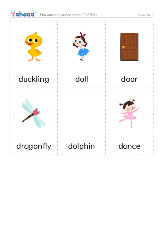 D words 2 PDF flaschards with images