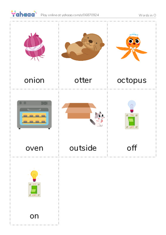 Words in O PDF flaschards with images