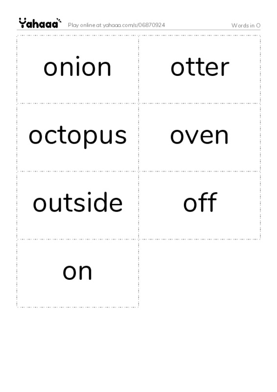 Words in O PDF two columns flashcards