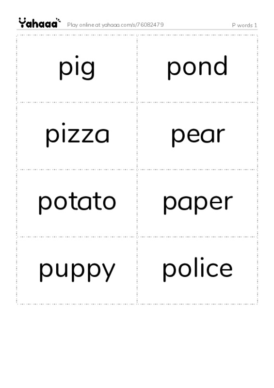 P words 1 PDF two columns flashcards