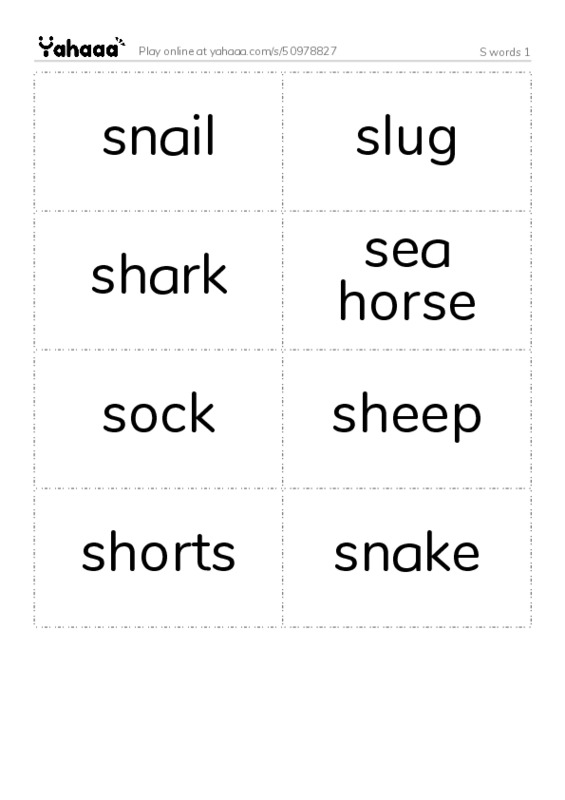 S words 1 PDF two columns flashcards
