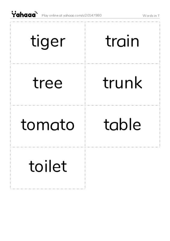 Words in T PDF two columns flashcards