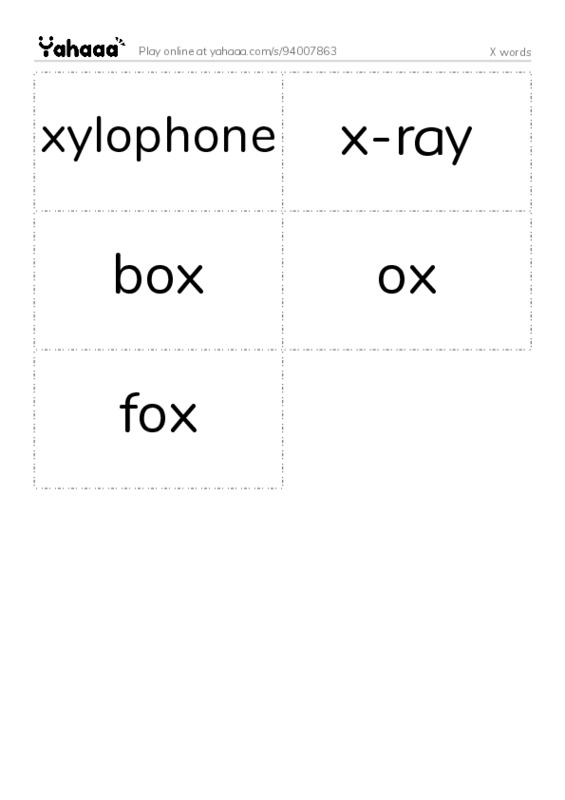 X words PDF two columns flashcards