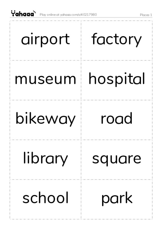 Places 1 PDF two columns flashcards