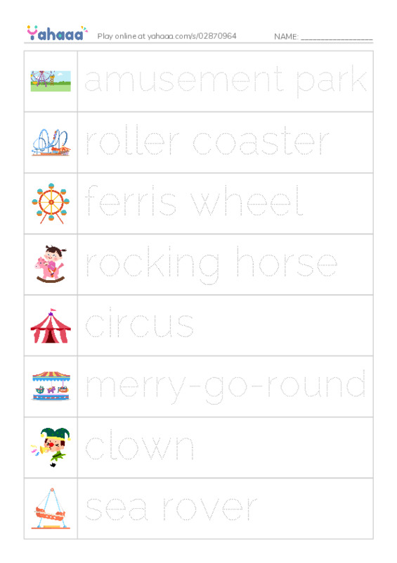 Amusement Park PDF one column image words