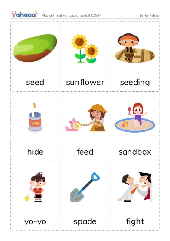 In the School PDF flaschards with images