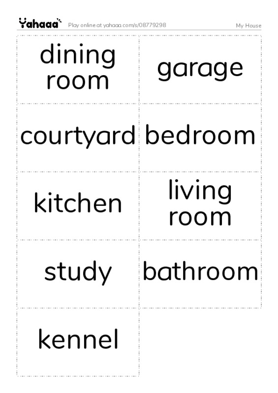 My House PDF two columns flashcards