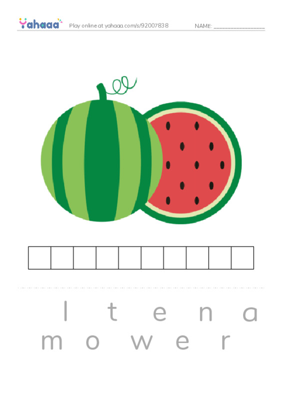 Fruits 2 PDF word puzzles worksheet