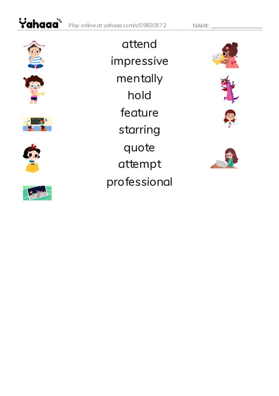 4A CET Unit 6: Reaching for Goals, week 4 PDF three columns match words