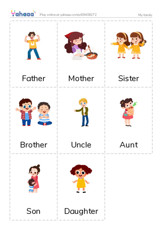 My family PDF flaschards with images