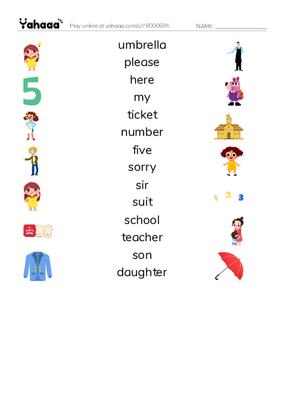New Concept English Lesson 3-4 PDF three columns match words