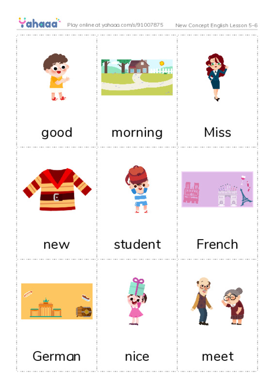 New Concept English Lesson 5-6 PDF flaschards with images