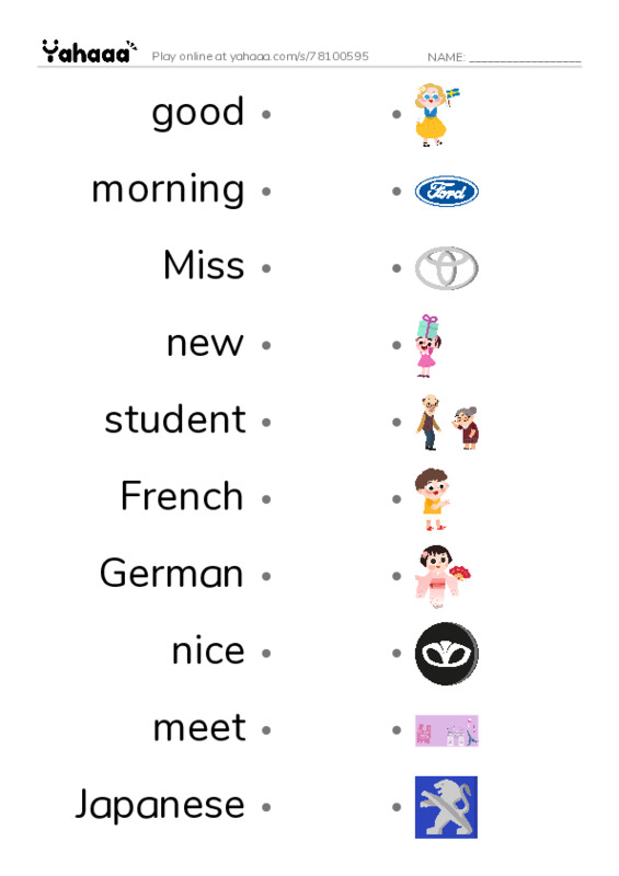 New Concept English Lesson 5-6 PDF link match words worksheet