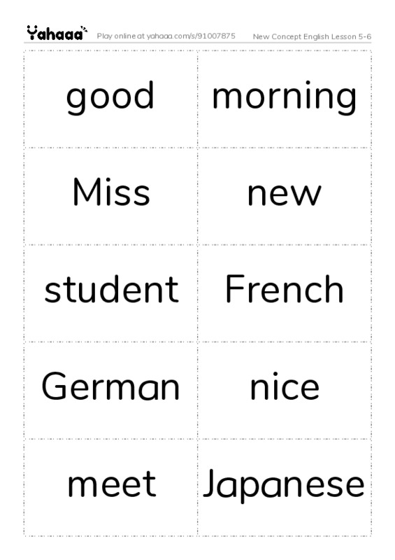 New Concept English Lesson 5-6 PDF two columns flashcards