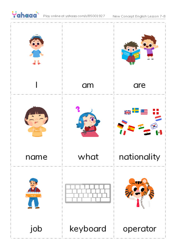 New Concept English Lesson 7-8 PDF flaschards with images