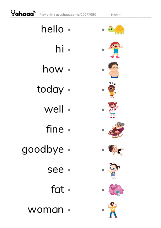 New Concept English Lesson 9-10 PDF link match words worksheet