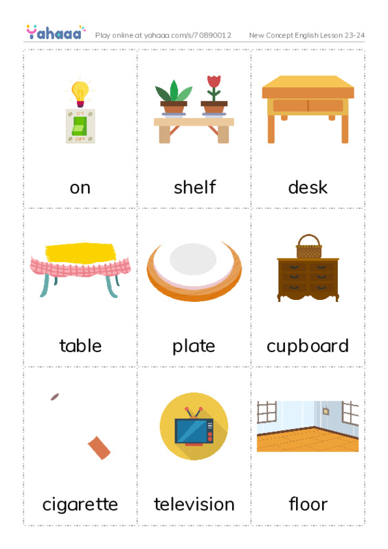 New Concept English Lesson 23-24 PDF flaschards with images