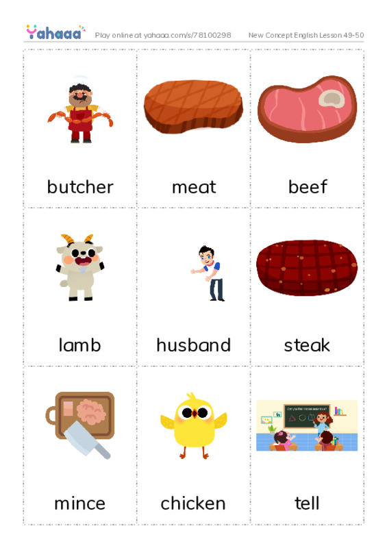 New Concept English Lesson 49-50 PDF flaschards with images