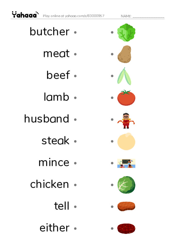 New Concept English Lesson 49-50 PDF link match words worksheet