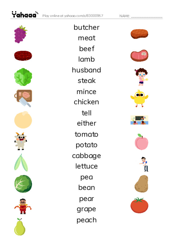 New Concept English Lesson 49-50 PDF three columns match words