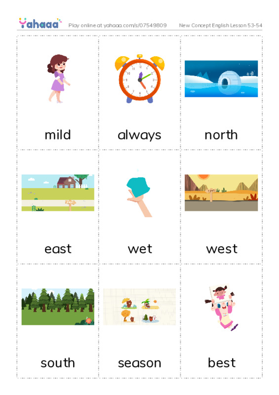 New Concept English Lesson 53-54 PDF flaschards with images