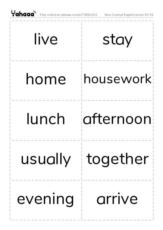 New Concept English Lesson 55-56 PDF two columns flashcards