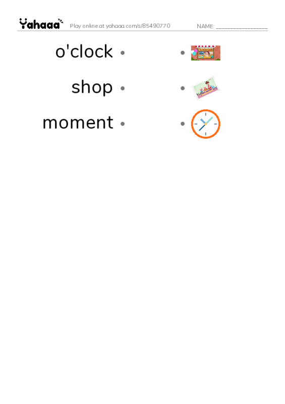 New Concept English Lesson 57-58 PDF link match words worksheet