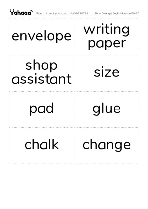 New Concept English Lesson 59-60 PDF two columns flashcards